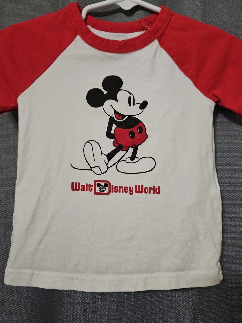 Walt Disney World Red & White Mickey Mouse Raglan Tee